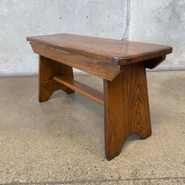 Vintage Solid Oak Bench