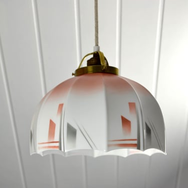 Ceiling lamp Art Deco spray decor 20s 30s design glass vintage brocante hallway ceiling light Bakelite canopy 