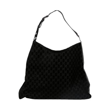 Gucci Black Velvet Oversized Shoulder Bag
