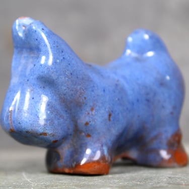 Red Clay Pottery Sweet Terrier Puppy | Small Sculpture | Circa 1950s | Puppy Love | New England Pottery | Folk Art | Sackville NB 