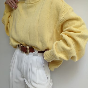 Vintage Lemon Cotton Knit Sweater
