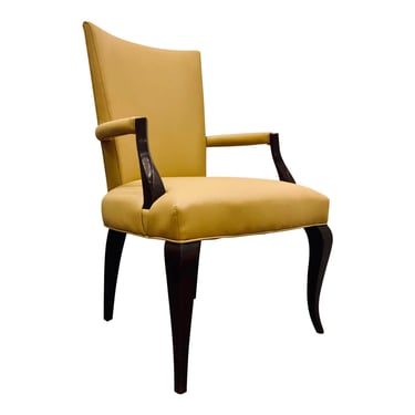 Baker Modern Mustard Leather Arm Chair/Desk Chair