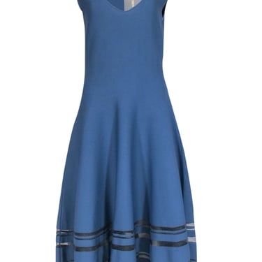 Zac Posen - Blue Knit Sleeveless Maxi Dress Sz L