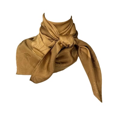 Cartier Bronze Monogram Square Silk Jacquard Scarf