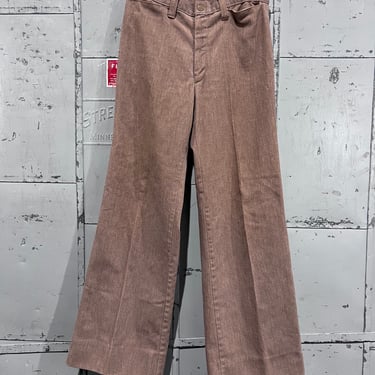 70s, 30x29 no brand Brown 70s cotton bell bottoms hippy mod 