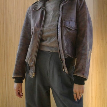 Vintage Avirex Leather Bomber Jacket