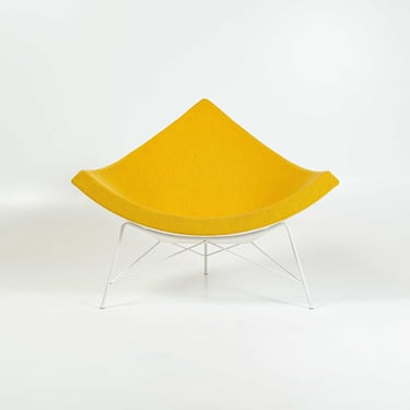 George Nelson Coconut Lounge Chair in Maharam Mode Goldenrod Fabrics 