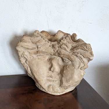 Squished 3 Sided Head Cement Planter 