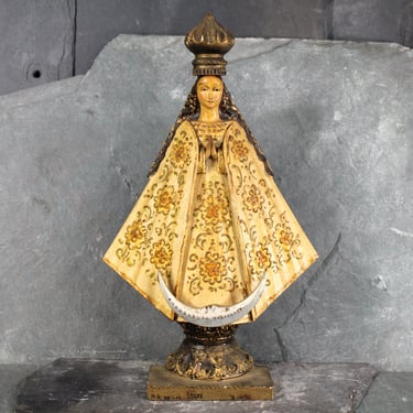 RARE! Our Lady of San Juan de Los Lagos Statue Hand-Carved by Artist D. Cortes | Mexican Religious Icon Replica | Wooden Catholic Icon 
