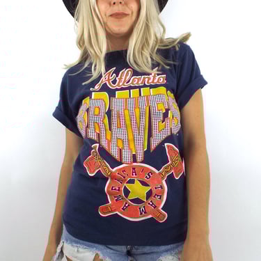 Vintage 80s Atlanta Braves America's Team Tee -- Size Small 
