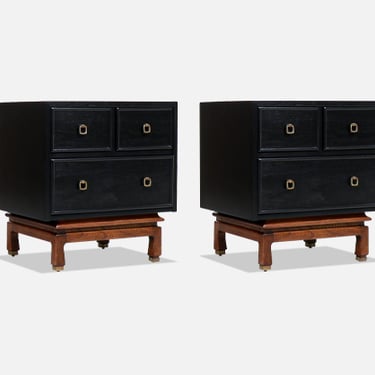 Mid-Century Modern Ebonized Night Stands by American of Martinsville