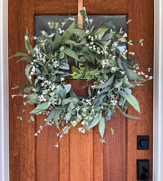 Urban Farmhouse Eucalyptus Wreath 16" Greenery Modern Front Door Home Decor 