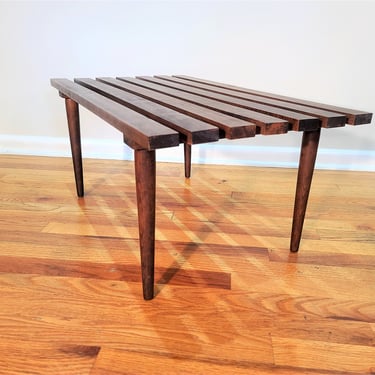 Mid Century Wood Slat Table - Made in Italy 