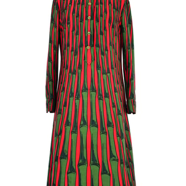 Roberta Di Camerino Bamboo Print Jersey Shirt Dress