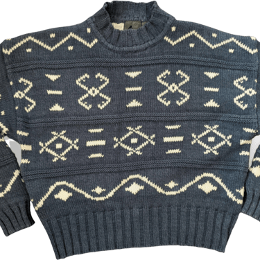 80s Blue Cotton Short Sweater S By Lizwear