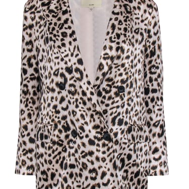 L'Agence - Cheetah Print Silk Double Breasted Blazer Sz 4