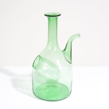 Italian Light Green Glass Decanter, 1960s 