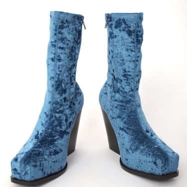 Stella McCartney Cowboy Crushed Velvet Boots