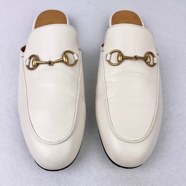 Gucci Princetown Leather slipper, Size 39, Cream