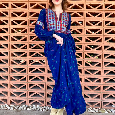 Riverside Blue Embroidered Bedoin Dress