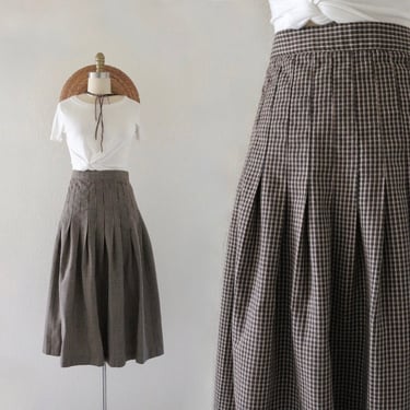 micro plaid wool library skirt - 32 