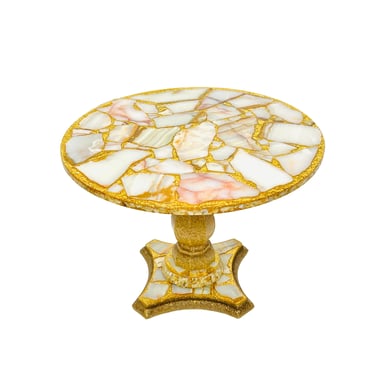 #1561 Abalone, Onyx, and Gold Glitter Side Table by Arturo Pani