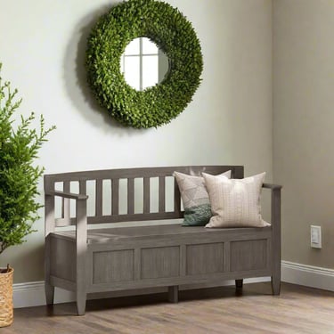 Brooklyn Solid Wood Entryway Storage Bench in Farmhouse GreyFFW258-717