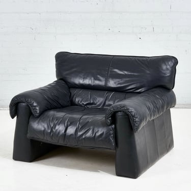 Postmodern Leather Lounge Chair, 1970