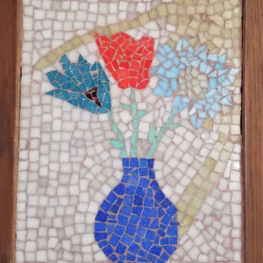 Tile Floral Mosaic Wall Hanging / Plaque 