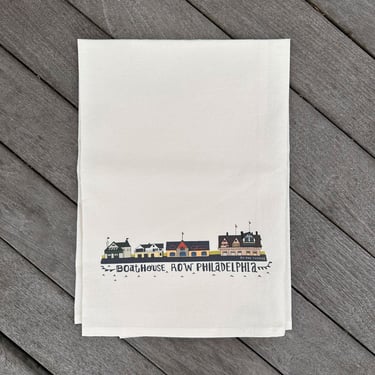 Boathouse row tea towel