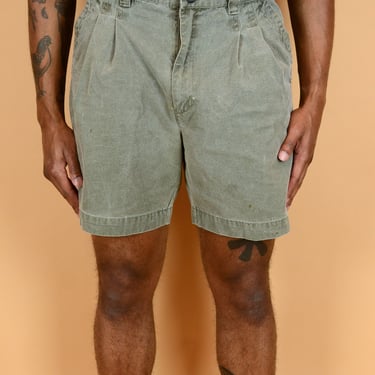 CLEARANCE Vintage Green Pleated Military Hiking Dad Shorts (Medium 30 31 32) 