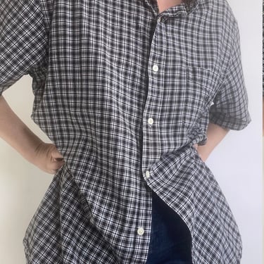 vintage plaid cotton menswear tee 