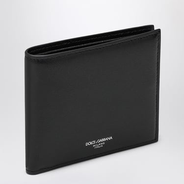 Dolce&Gabbana Black Leather Bi-Fold Wallet With Logo Men