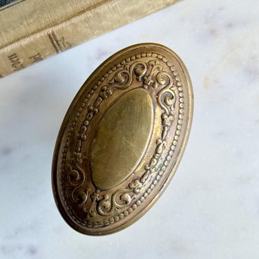 Antique Brass Doorknob Door Knob Oval Brass Doorknob Antique Hardware Architectural Salvage Vintage Brass 