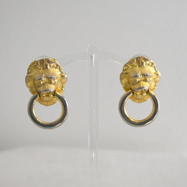 1970s/80s Gold Lion Clip Earrings 