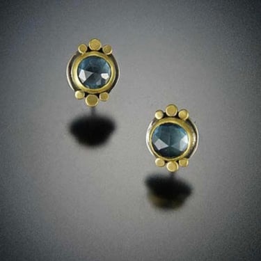 Ananda Khalsa | Rosecut London Blue Topaz + 22k Stud Earring
