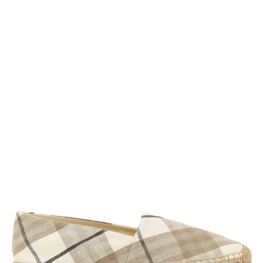 Burberry Women Embroidered Canvas Mews Check Espadrilles