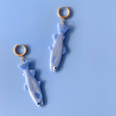 Blue Fancy Fish Earrings