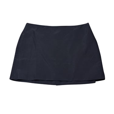 Jil Sander - Black Nylon Wrap Back Mini Skirt Sz 10