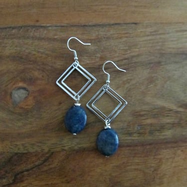 Silver and turquoise stone earrings 