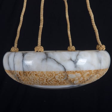 French Art Deco Alabaster Chandelier 