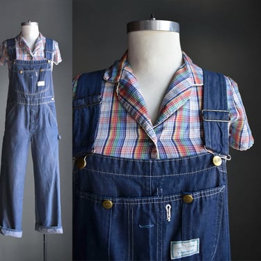 Vintage Sears Overalls / Dark Denim Overalls / 1980s Vintage Overalls 