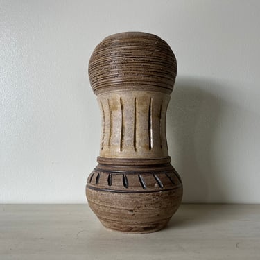 Vintage Fonshell Organic Sgraffito Stoneware Studio Pottery Vase 