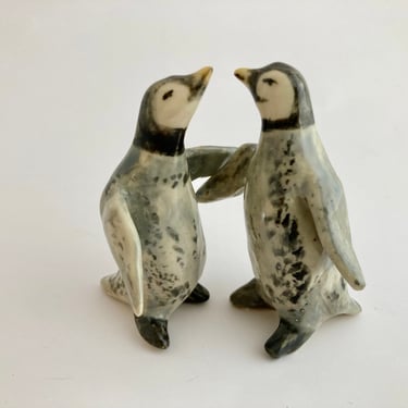 Handmade Ceramic Penguins | Unique Wedding Cake Toppers | Clay Sea Otter Figurines | Quirky Animal Birthday Cake Toppers 