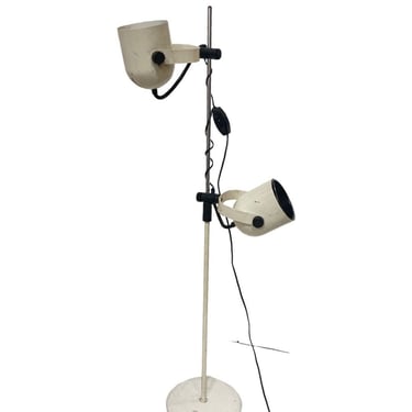 Italian Modern White Enameled Double Spot Floor Lamp, 1970 