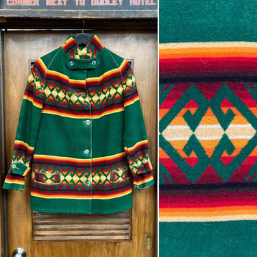 Vintage 1920’s “Pendleton” Chimayo Southwest Wool Toboggan Jacket, 20’s Vintage Clothing 