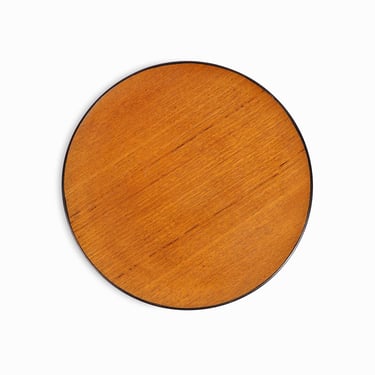 Mid Century Teak Tray Wooden Plate Round Vintage 