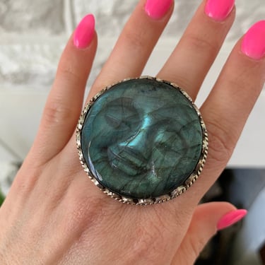 Labradorite Moon Ring from Nepal