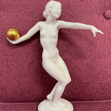 Porcelain Female Statue by Hutschenreuther
