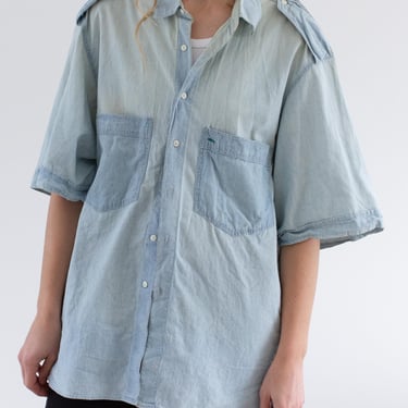 Vintage Chambray Short Sleeve Shirt | Honky Workwear | Made in Italy | L | 